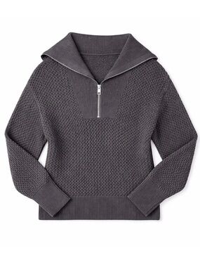 525 America Charcoal Gray Quarter Zip Pullover Sweater Size M